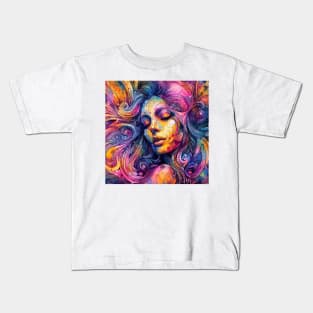 Psychedelic illustration of a woman Kids T-Shirt